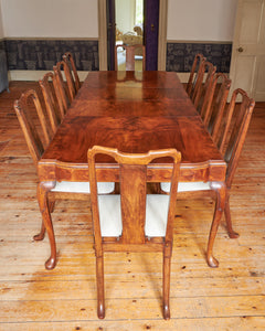 George I style dining table and twelve chairs