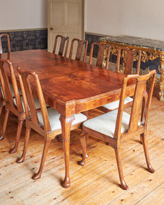 George I style dining table and twelve chairs