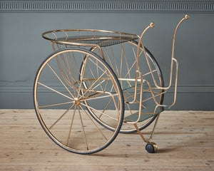 A Laquered Brass Drinks Trolley