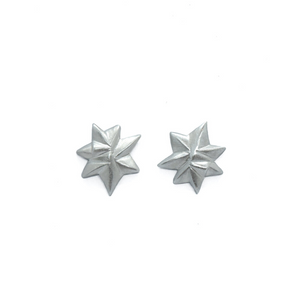 Starburst Earrings Polished Silver